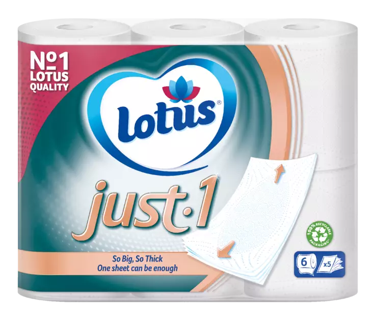 Lotus Just 1 6 rll wc-paperi - WC-paperit - 3133200013680 - 1