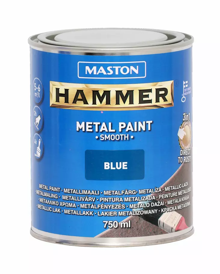 Maston Hammer Sileä Sininen 750ml - Metallimaalit - 6412490017590 - 2
