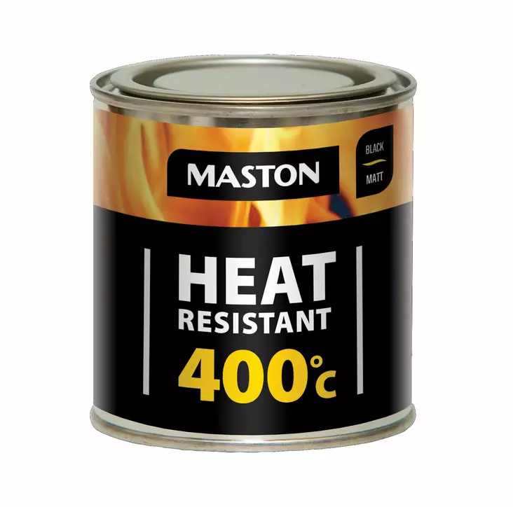 Maston Kuumankestomaali Musta 400c 250ml - Metallimaalit - 6412496048000 - 2