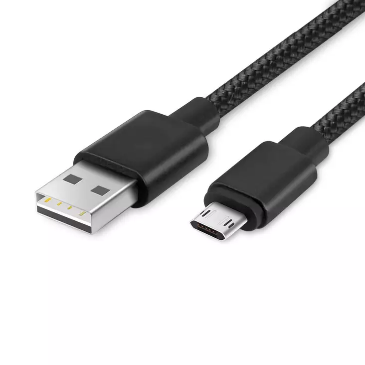 Mobia punottu kaapeli microusb, 2m, musta - Puhelintarvikkeet ja laturit - 6430076521460 - 1