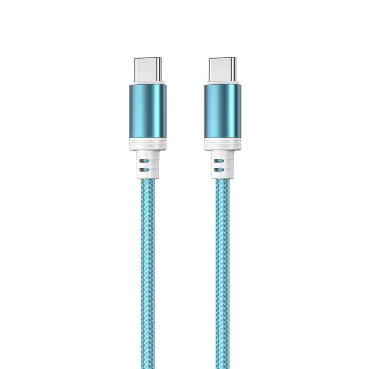 Mobia punottu kaapeli usb-c -> usb-c, 30w, 480 mbps, 2m, sininen - Puhelintarvikkeet ja laturit - 6430076524140 - 1