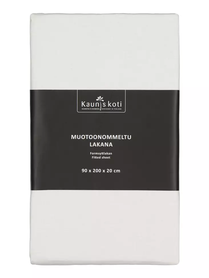 Muotoonommeltu lakana 90x200cm valkoinen - Aluslakanat - 6418349041570 - 1