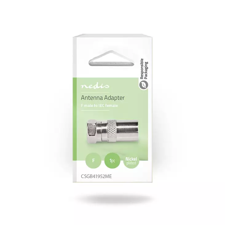 Nedis Satelliitti- ja antenni-sovitin - Antennijohdot ja kaapelit, antennit - 5412810265640 - 1