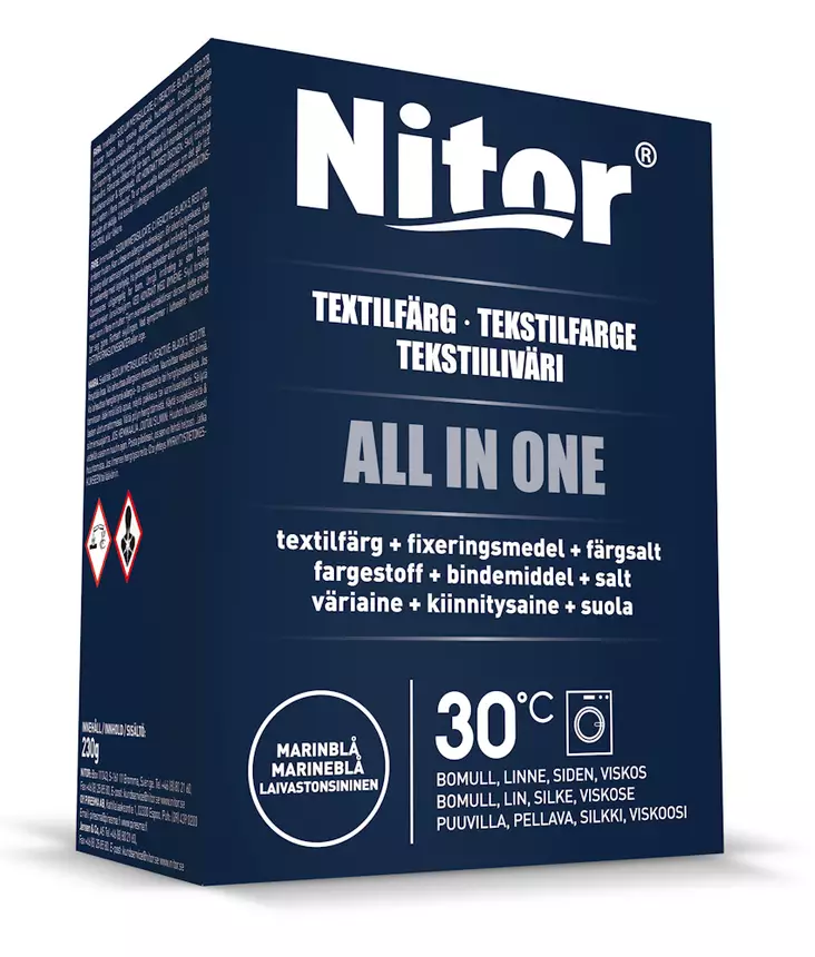Nitor Tekstiiliväri All in one mariini - Konetekstiilivärit - 3045206157070 - 1