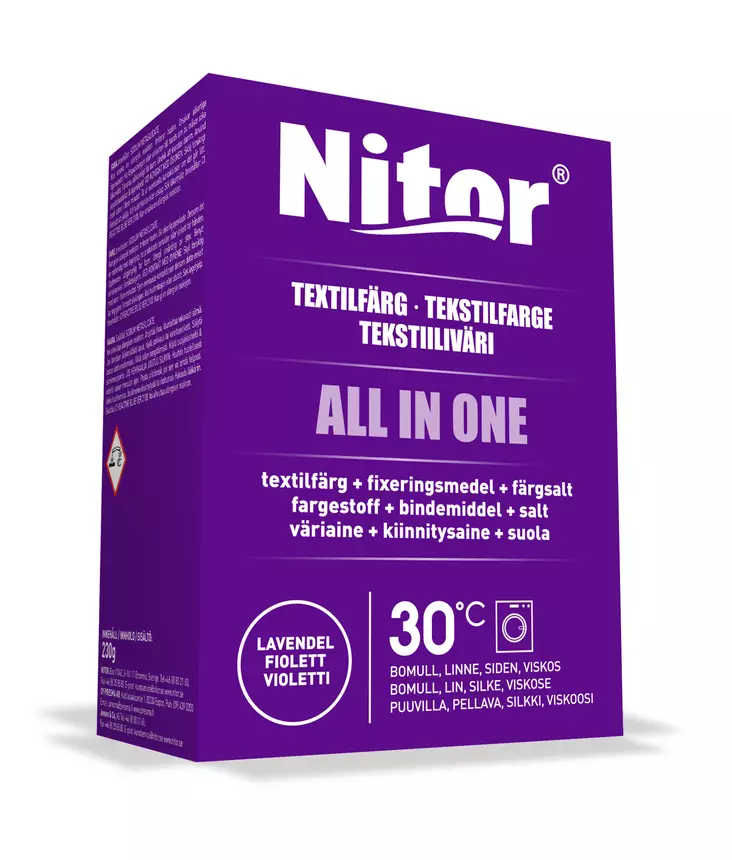 Nitor tekstiiliväri All in one violetti - Konetekstiilivärit - 3045206157230 - 1