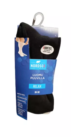 Nordsox diabetes sukka luomupuuvillaa musta 39-41 - Naisten sukat ja sukkahousut - 6438159952200 - 1