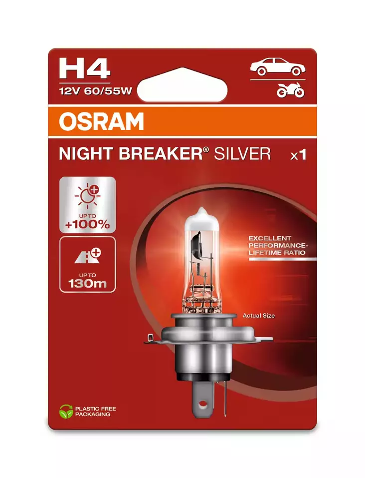 Osram H4 Night Breaker Silver - Halogen ajovalot ja polttimot - 4052899992450 - 1