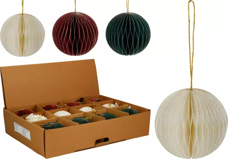 Paperiset joulupallot 8cm - Joulukoristeet - 8721037543040 - 1