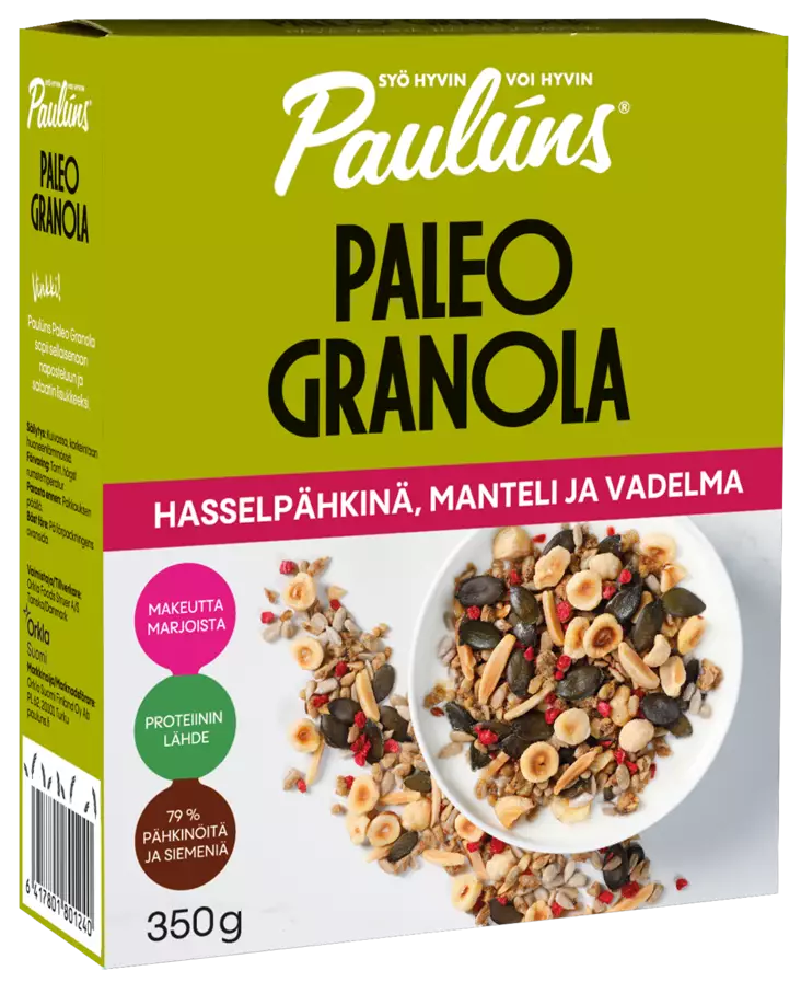 Paulins paleo granola hass/man/vad 350g - Myslit ja granolat - 6417801801240 - 1