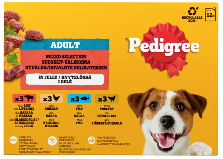 Pedigree Favourites hyytelölajitelma 12x100g - Koiran märkäruoat - 5900951320880 - 1