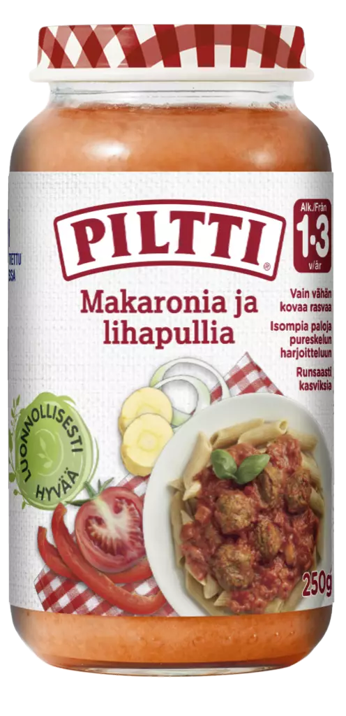 Piltti Makaronia ja lihapullia 250g 1-3v - Marjanpoimurit - 7613031576180 - 1