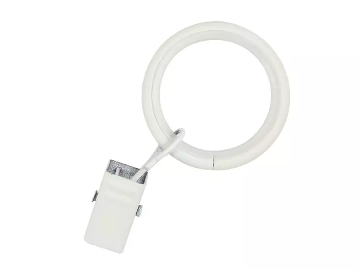 Pisla verhorengas nipistimellä 25/33mm matta valkoinen 10 kpl - Verhotangot ja verhotarvikkeet - 6414676026310 - 1