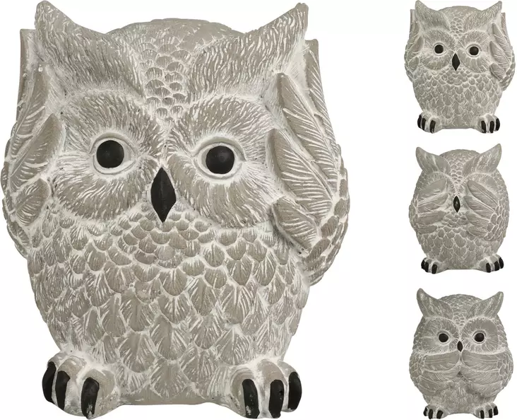 Pöllökoriste harmaa 82x82x98mm - Pihakoristeet - 8720573977180 - 1