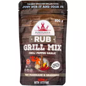 Poppamies Grill Mix Rub 200g - Majoneesit,maustekastikkeet ja tahnat - 6430034019879 - 1
