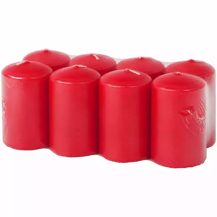 Pöytäkynttilä 5x7cm punainen 8kpl - Pöytäkynttilät - 4740302751120 - 1