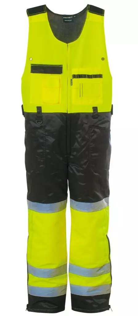 Protect HH935 kelta-musta vuorellinen huomio-avohaalari 58 - Työhaalarit - 6419746103250 - 1
