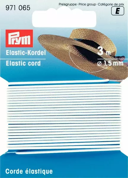 Prym pyöreä kuminauha 1,5mm valkoinen 3m - Ompelutarvikkeet - 4002279105000 - 1
