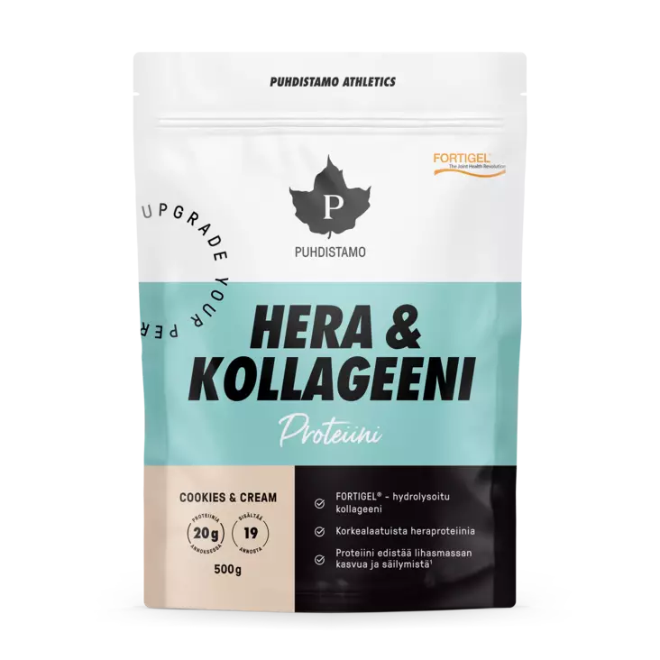 Puhdistamo Athletics Hera & Kollageeni Cookis & Crean 500g - Urheiluravinteet ja -valmisteet - 6430028420490 - 1