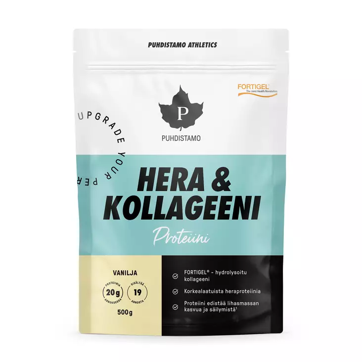 Puhdistamo Athletics Hera & Kollageeni vanilja 500g - Urheiluravinteet ja -valmisteet - 6430028420520 - 1
