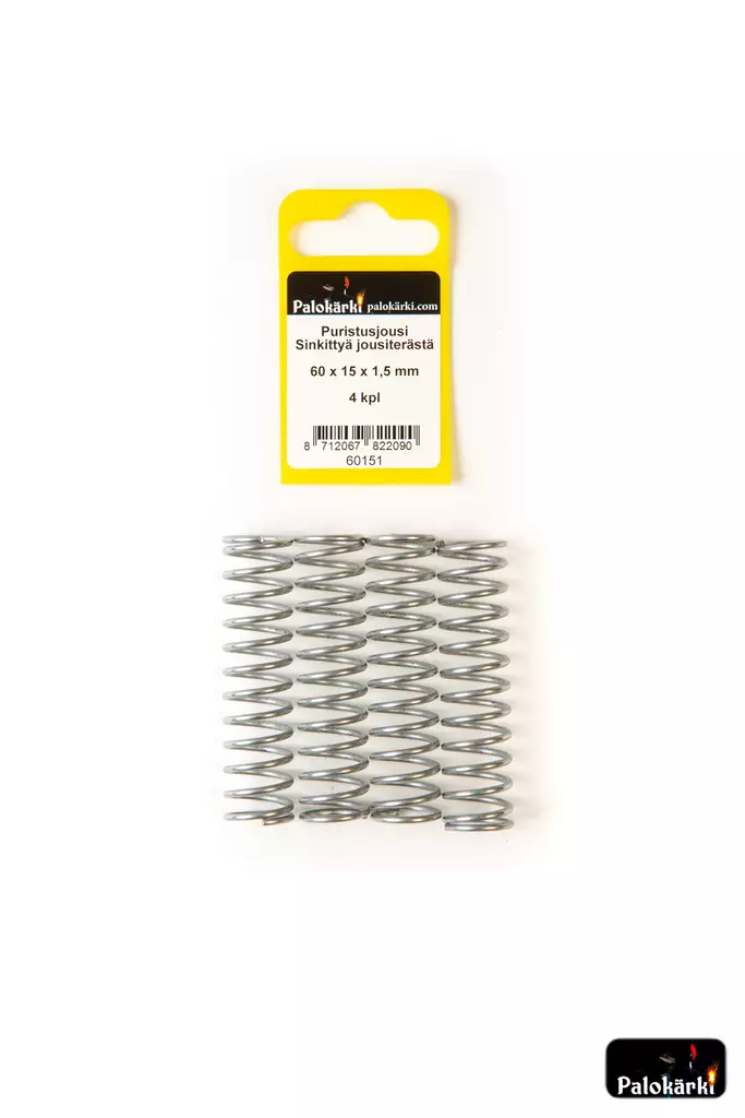 Puristusjousi sinkittyä jousiterästä 60x15x1,5mm 4kpl - Muut kiinnitystarvikkeet ja lajitelmat - 8712067822090 - 1