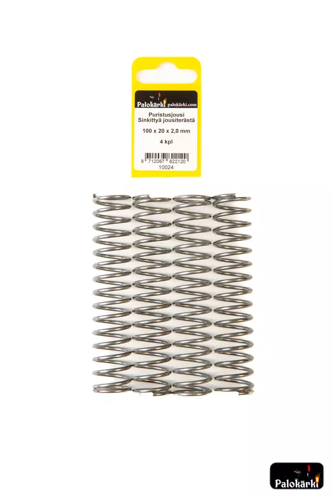 Puristusjousi sinkittyä jousiterästä 100x20x2mm 4kpl - Muut kiinnitystarvikkeet ja lajitelmat - 8712067822120 - 1