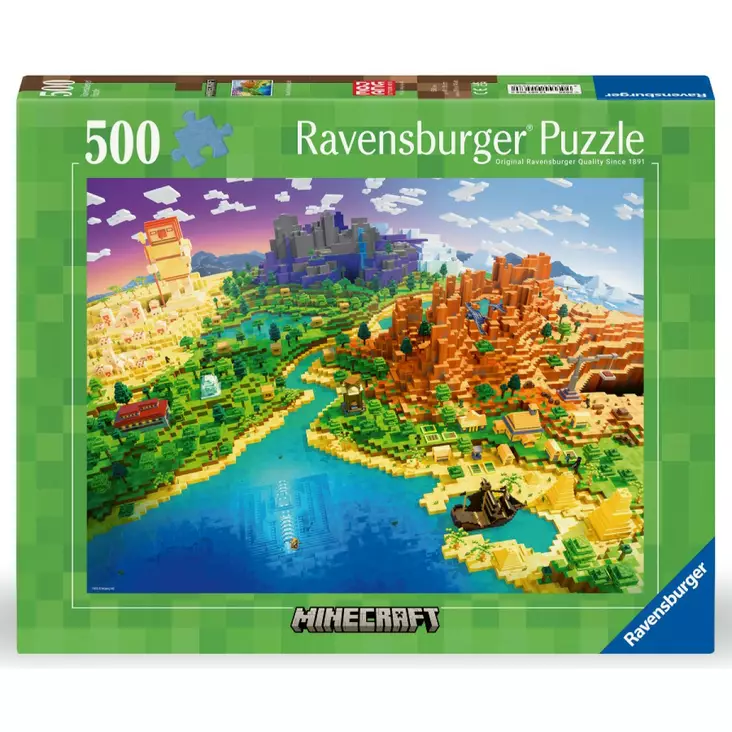 Ravensburger Palapeli Wold Minecraft 500 palaa - Palapelit ja pulmapelit - 4005555015680 - 1