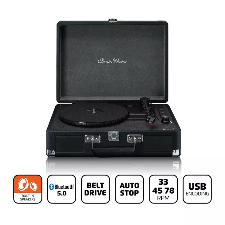 Retro levysoitin bluetooth® usb toisto - Radiot, soittimet ja radiopuhelimet - 8711902072430 - 1