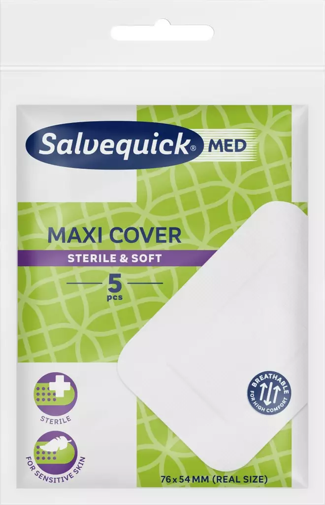 Salvequick MED Maxi Cover laastari 5kpl - Desifiointi ja laastarit - 7310615820720 - 1