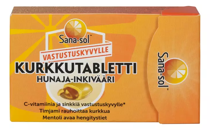 Sana-sol kurkkutabletti 16kpl hunaja 48g - Vitamiinit ja mineraalit - 7070866035730 - 1