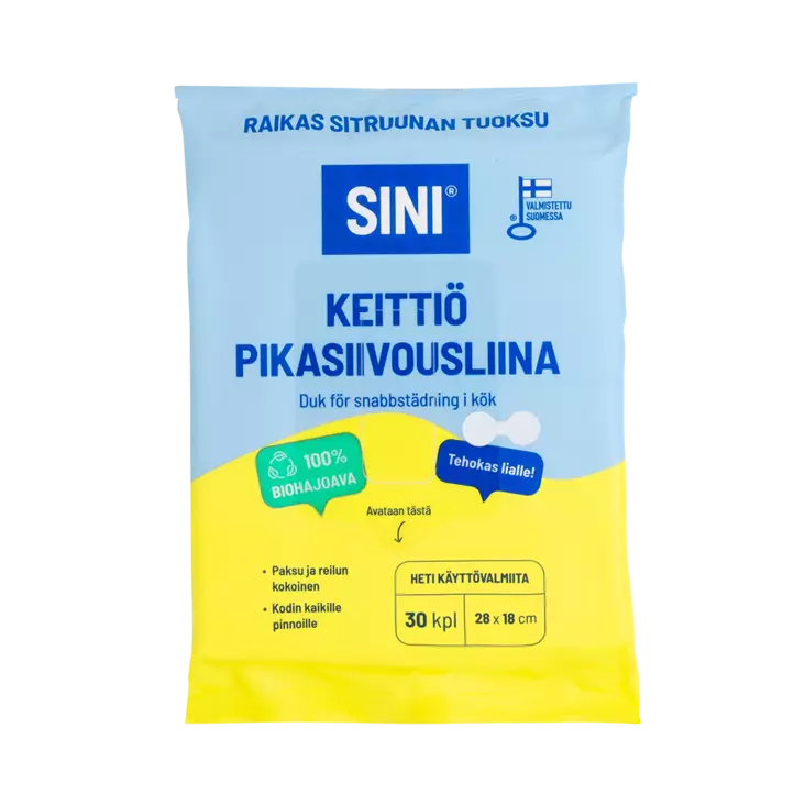 Sini Keittiö kostea pikasiivousliina 30 kpl - Pölyhuiskat ja siivousliinat - 6423800037610 - 1