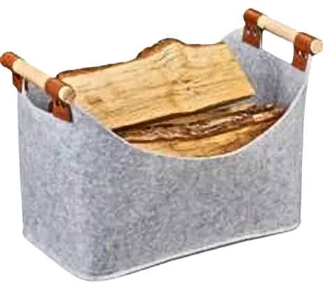 Takkapuukassi huopa harmaa puukahva - Takka ja nuohoustarvikeet - 6438168115580 - 1