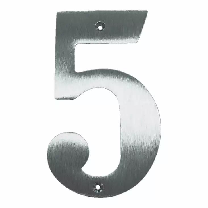 Talonumero 5 / 150 mattakromi - Kyltit, opasteet ja numerot - 6414675110300 - 1