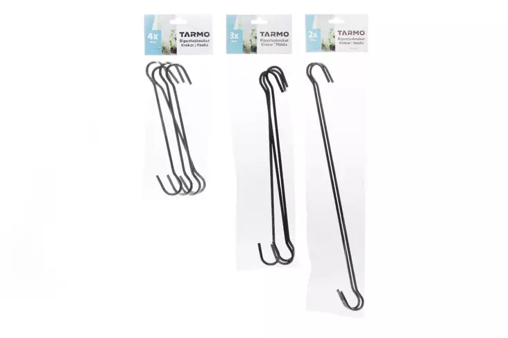 Tarmo ripustuskoukut musta lajitelma - Muut pienrautatarvikkeet - 6410411818790 - 2