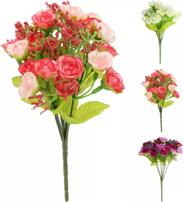 Tekokukkakimppu 24cm - Tekokasvit ja -kukat - 8721037481380 - 1