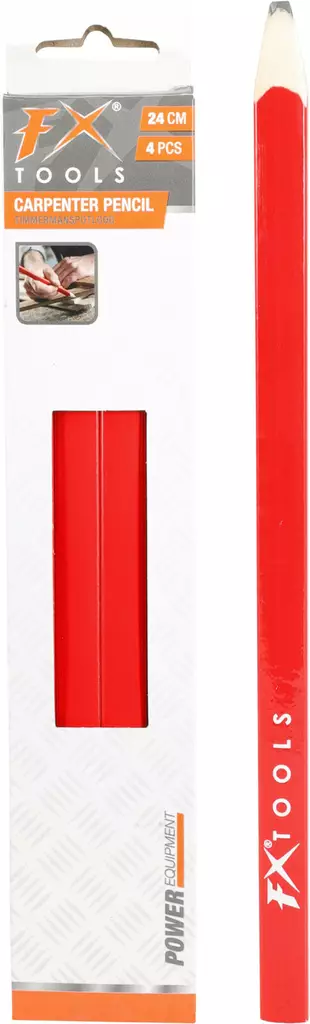 Timpurinkynä 24cm punainen 4kpl/pkt - Lyijykynät ja lyijyt - 8721037688680 - 1