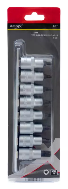 Torx-kärkihylsysarja 1/2" 8-os. - Hylsysarjat - 6420286907550 - 1