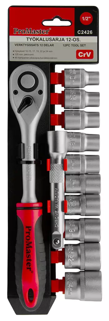 Työkalusarja 1/2" 12-os. - Hylsysarjat - 6420286824260 - 1