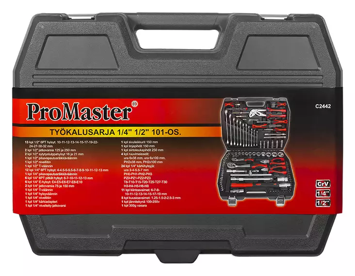 Työkalusarja 1/4 ja 1/2" 101-os. - Työkalusarjat - 6420286824420 - 1