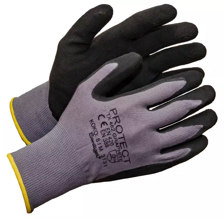 Vaahdotettu latexsormikas, harmaa, koko 10 - Työkäsineet - 6419746112320 - 1