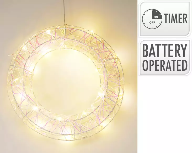 Valokranssi 30cm led valkoinen - Jouluvalot - 8721037684620 - 1