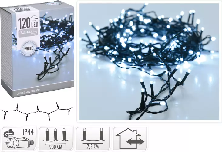 Valosarja 120led kylmä valkoinen - Jouluvalot - 8719202258950 - 1