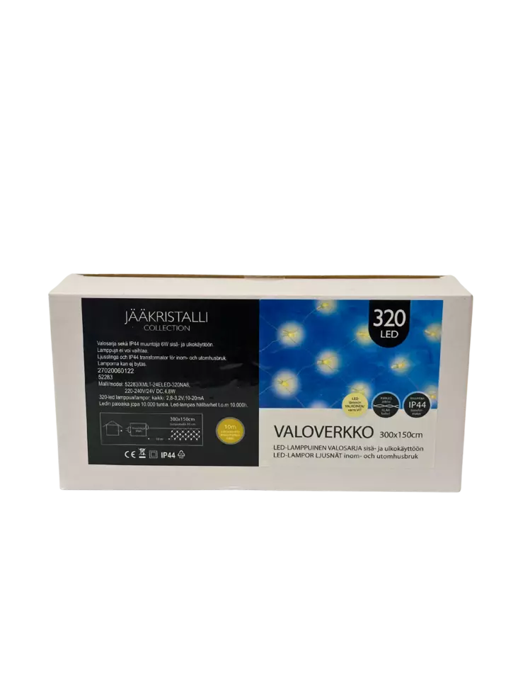 Valoverkko jääkristalli 320 led - Jouluvalot - 6438159522830 - 1