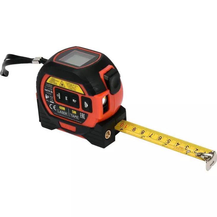 Yato rullamitta 5 m 19 mm 3-in-1 lasermitta + ristilaser 40 m - Rullamitat - 5906083067860 - 1