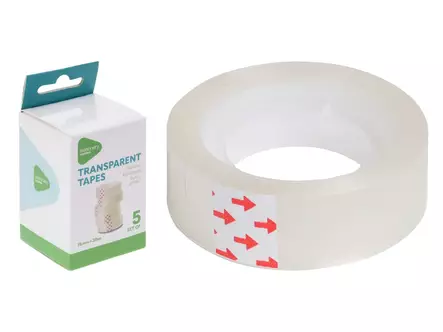 Teippi, kirkas 30m x 15mm 5kpl - Liimat ja teipit - 8720573577861 - 1