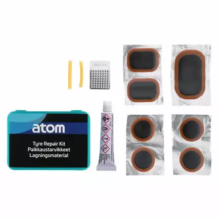 Atom polkupyörän paikkarasia 7kpl - Muut pyörien varaosat & huoltotarvikkeet - 6410410185831 - 1