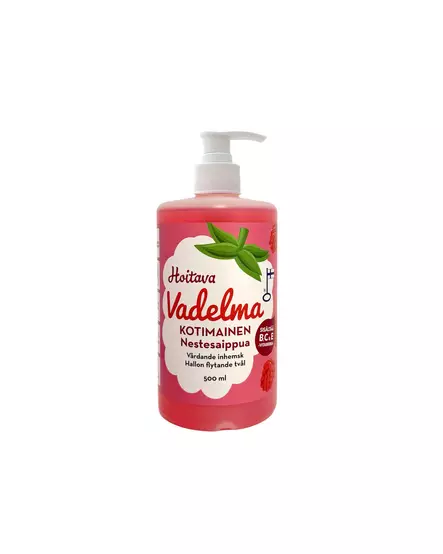 Hoitava Nestesaippua 500ml Vadelma - Nestesaippuat - 6417037109141 - 1