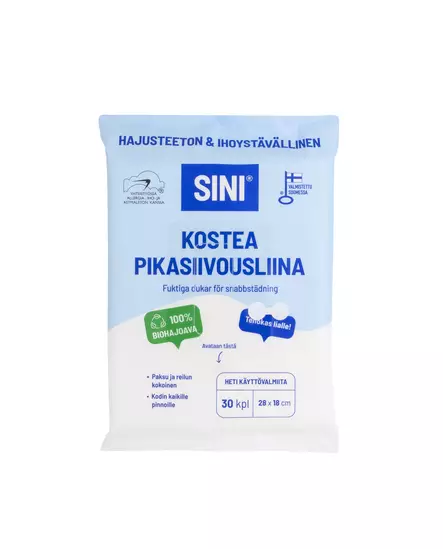 Kostea pikasiivousliina 30 kpl - Pölyhuiskat ja siivousliinat - 6423800037481 - 2