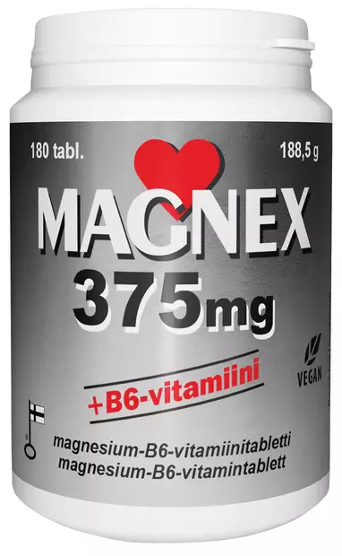 Magnex 375 mg + B6 180kpl 188,5g - Vitamiinit ja mineraalit - 6410530032121 - 1