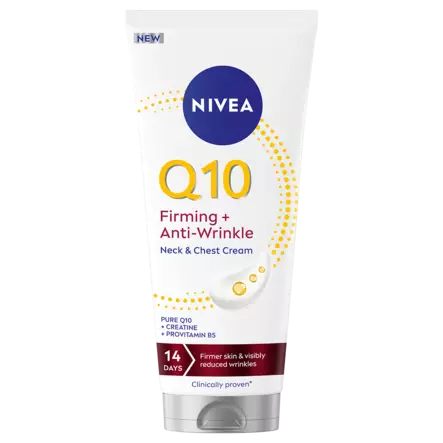 NIVEA Q10 Firming + Anti-Wrinkle Neck & Chest Cream -vartaloemulsio kaulalle ja dekolteelle 200ml - Vartalo- ja kuorintavoiteet - 4006000150611 - 1