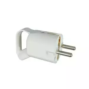 Pistotulppa maadoitettu vetorenkaalla, valkoinen - Pistotulpat - 6438140940261 - 1